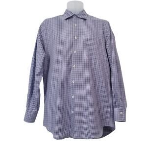 Peter Millar 100% Cotton Plaid Collared Long Sleeves Shirt